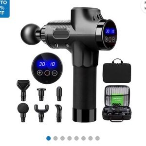 Black Massage Gun with Attachments